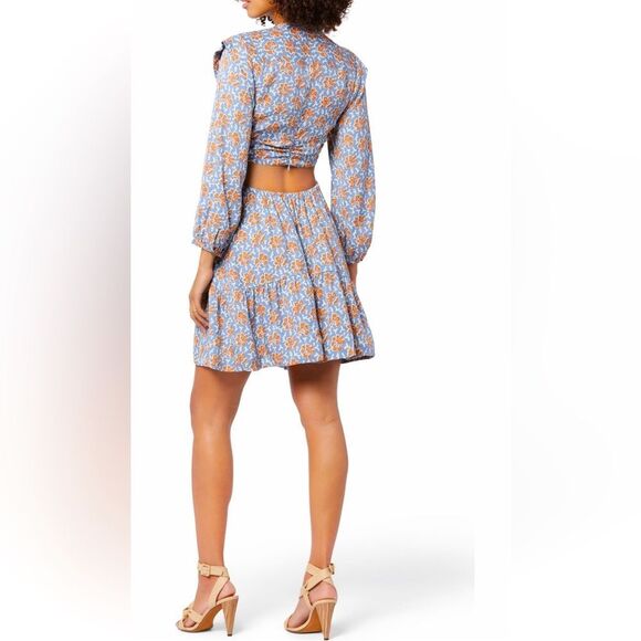 NEW Joie Maeve Floral Cutout Long Sleeve
Minidress Floral Blue Dress Size 8 - Picture 3 of 15